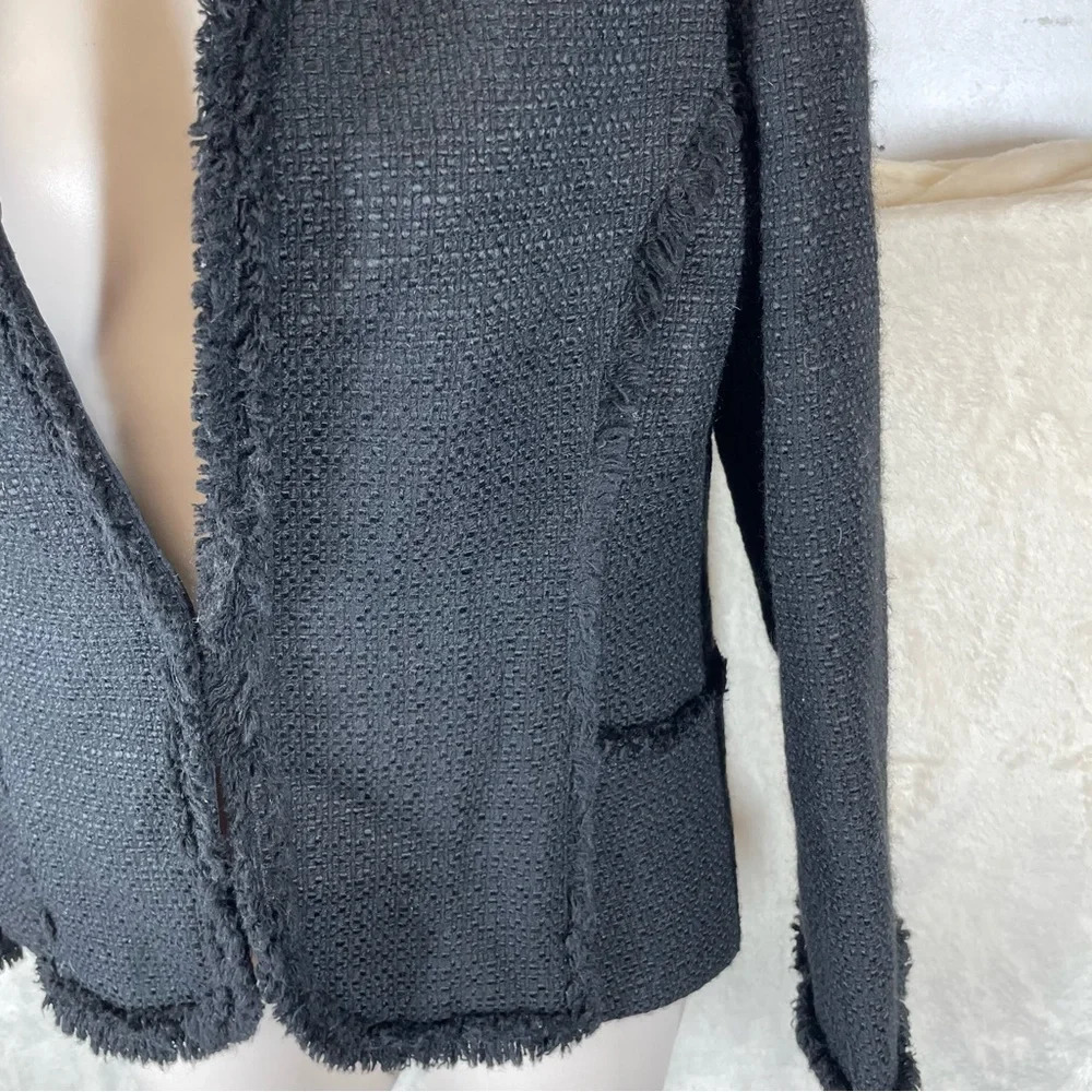 Ann Taylor black Boucle tweed jacket blazer business casual women’s size 0 - Picture 3 of 10